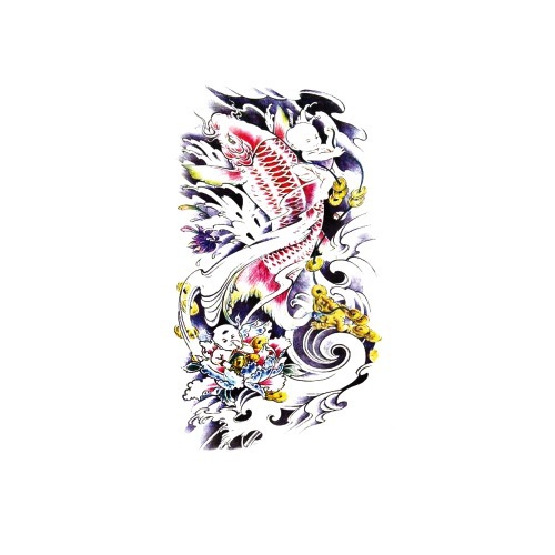 Miếng Dán Hình Xăm Cá Chép Chống Nước Cho Nam