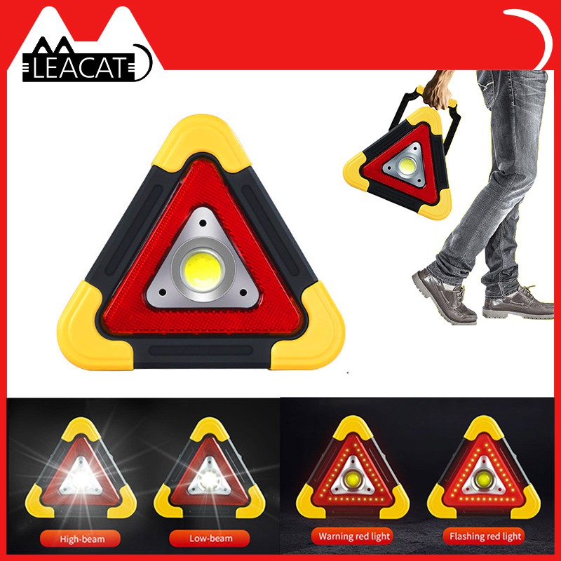 🔥Hàng sẵn sàng🔥【 Leacat 】 Tam giác Cảnh báo Dấu hiệu Tam giác Đèn LED ô tô Đèn làm việc An toàn Đường bộ Sự cố khẩn cấp Đèn báo động Đèn báo di động Đèn nhấp nháy trên tay