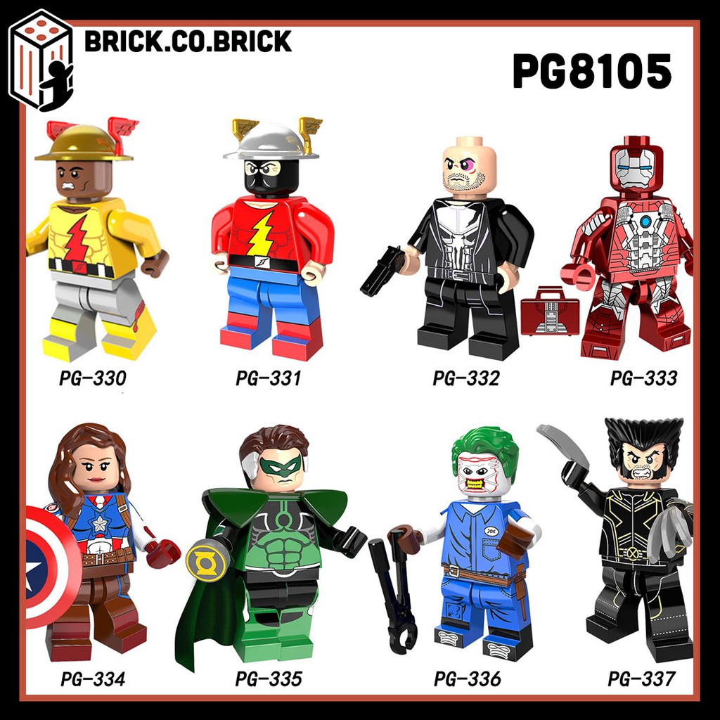 Lego Siêu Anh Hùng Non Marvels DC Đồ Chơi Lắp Ráp Mô Hình Siêu Anh Hùng Minifigure Green Latern Joker Peggy PG8105