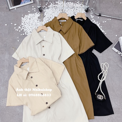 Váy sơ mi chữ A chun sau CEN FASHION