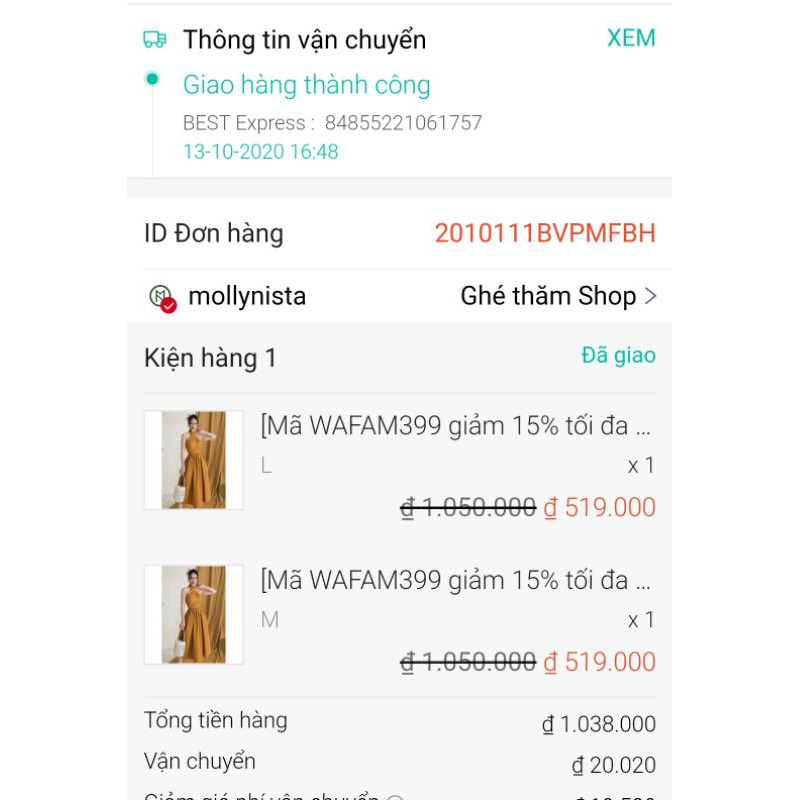 MOLLYNISTA đầm Aubrey nâu vàng chéo cổ