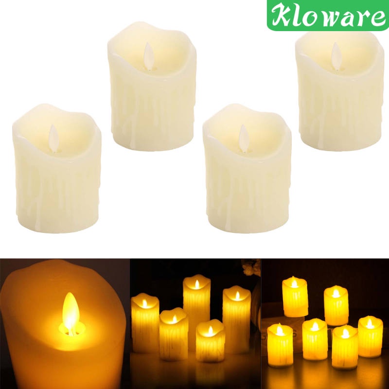 Bộ 4 đèn LED hình nến chạy bằng pin dùng trang trí tiệc cưới