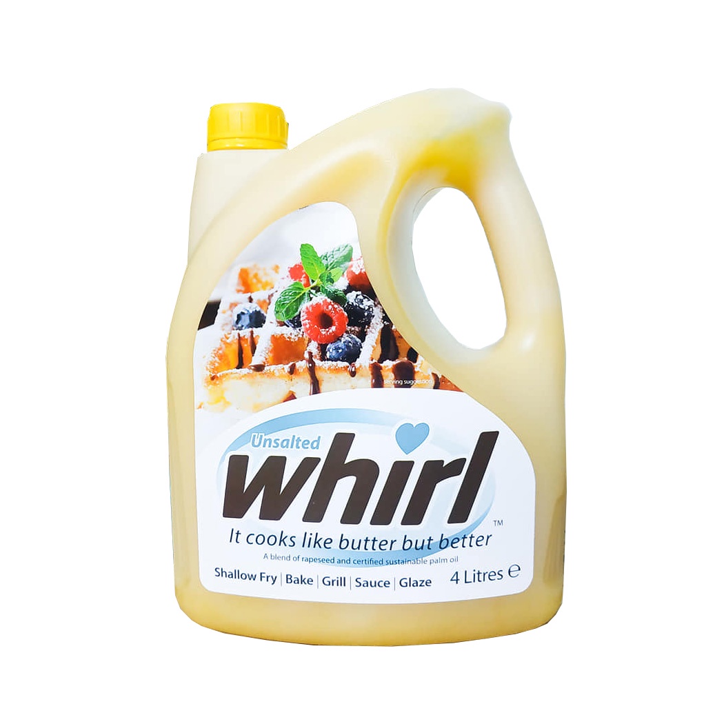 Bơ Lạc Thực Vật Dạng Lỏng hiệu Unsalted Whirl Liquid Butter 4 Lít sử dụng cho các món chay, ăn kiêng và giảm cân