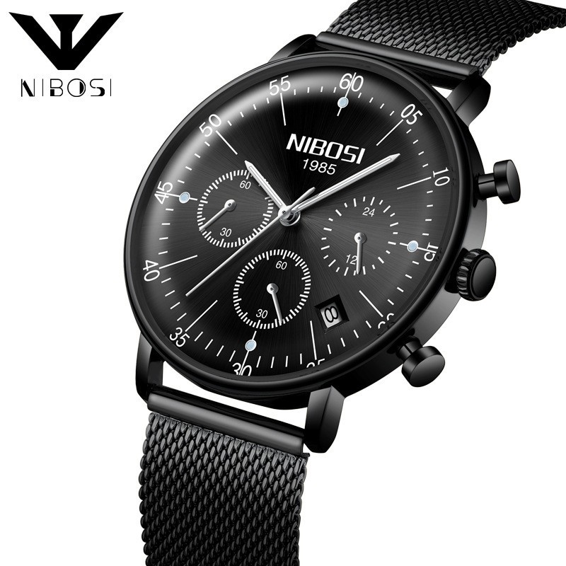 [ xả kho ] Đồng hồ nam Nibosi 2331 dây lưới nam tính mạnh mẽ
