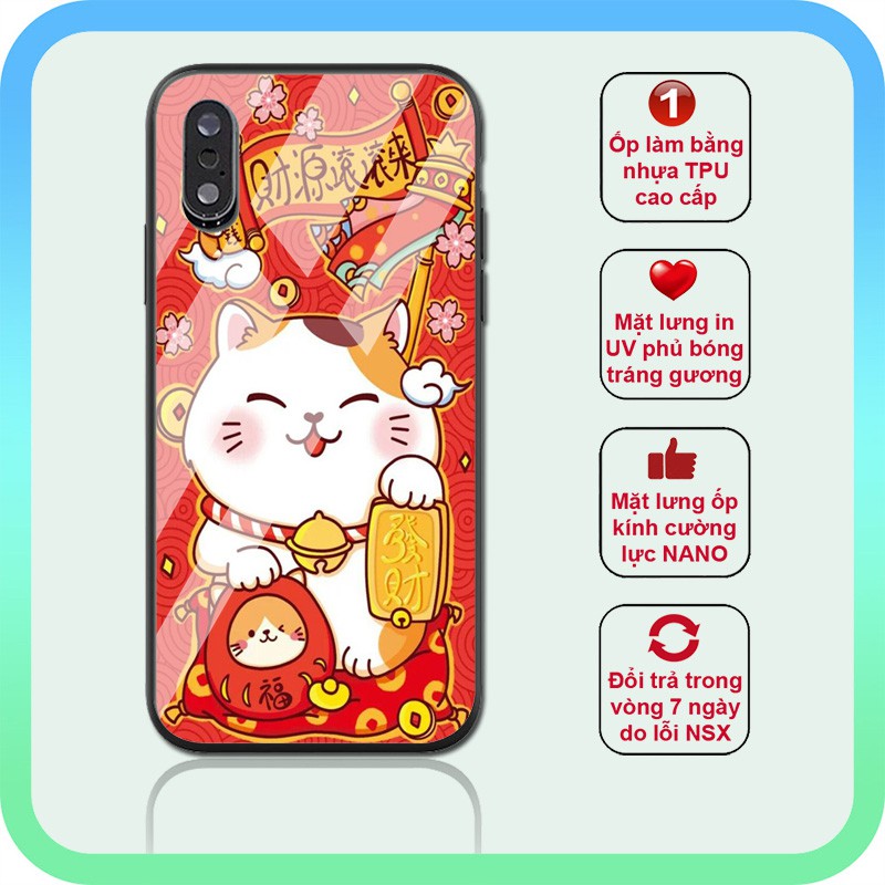 ⚡Ốp Mèo Thần Tài vui vẻ ⚡ốp màu đỏ may mắn tài lộc ⚡ iphone 6s/6/7/8 plus/x/xr/xs max/11/11 pro max/12/12 promax MEO0004