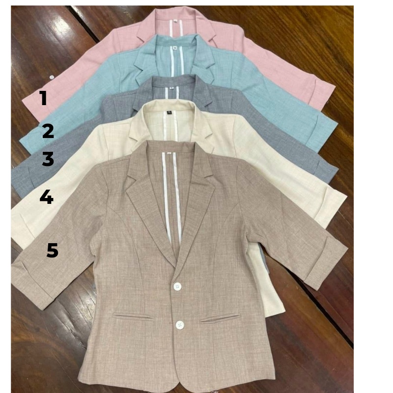 vest màu công sở tay lỡ LINH CHI hàng cao cấp vải bố đẹp