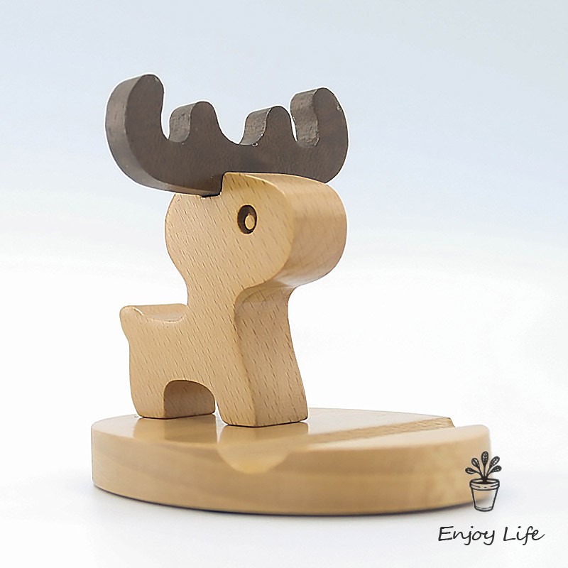 Giá đỡ điện thoại bằng gỗ kiểu dáng hoạt hình dễ thương | BigBuy360 - bigbuy360.vn