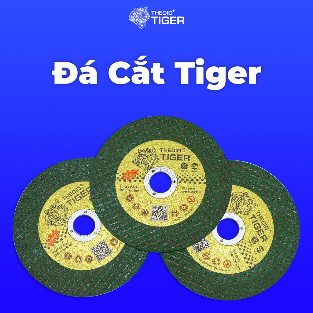 Đá Cắt Sắt Theoid Tiger kích thước 1 tấc - 105x1.2x16mm