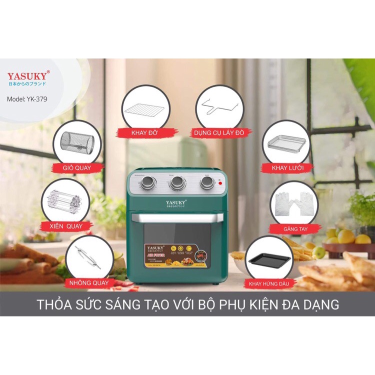 Nồi Chiên Không Dầu Kết Hợp Lò Nướng Yasuky 14L YK-379