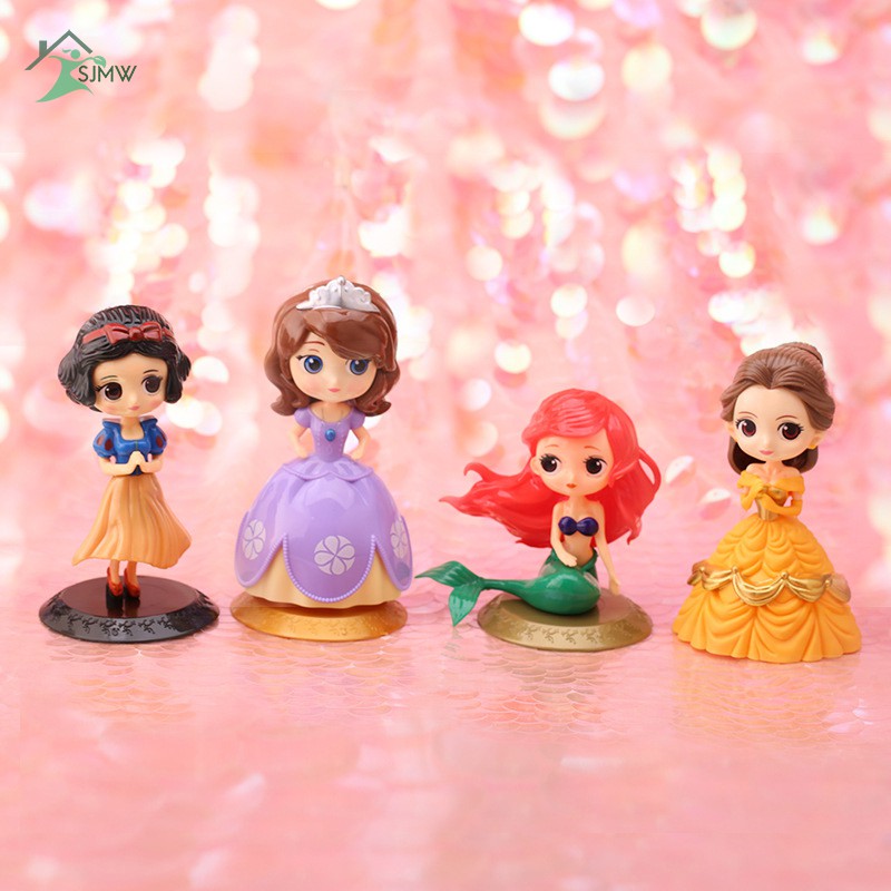 SJMW Cute Cartoon Girls Cake Topper Big Eyes Doll Princess Birthday Cake Decoration Party Supplies