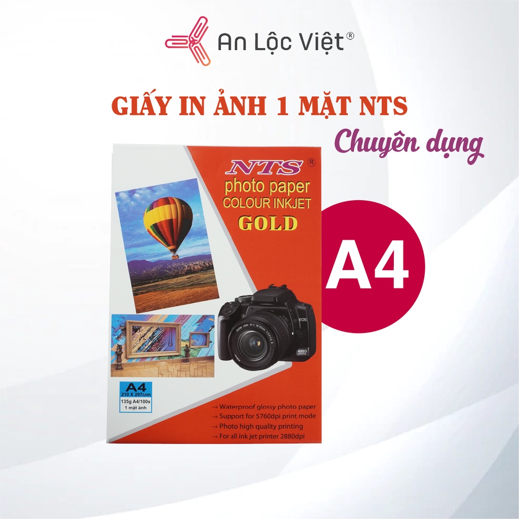 Giấy in ảnh A4 NTS 1 mặt 135gsm