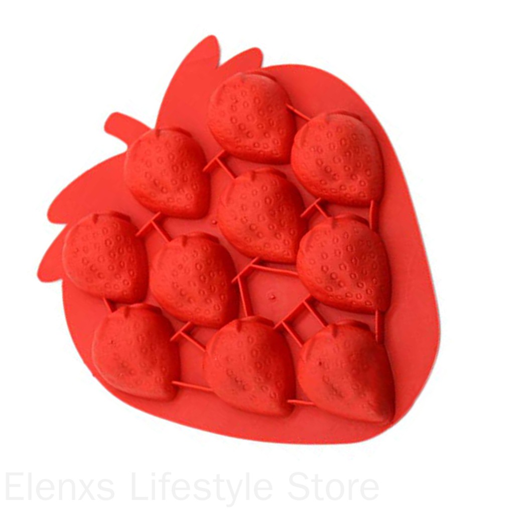 Khuôn Silicon Làm Đá / Sô Cô La Hình Trái Dâu Đáng Yêu