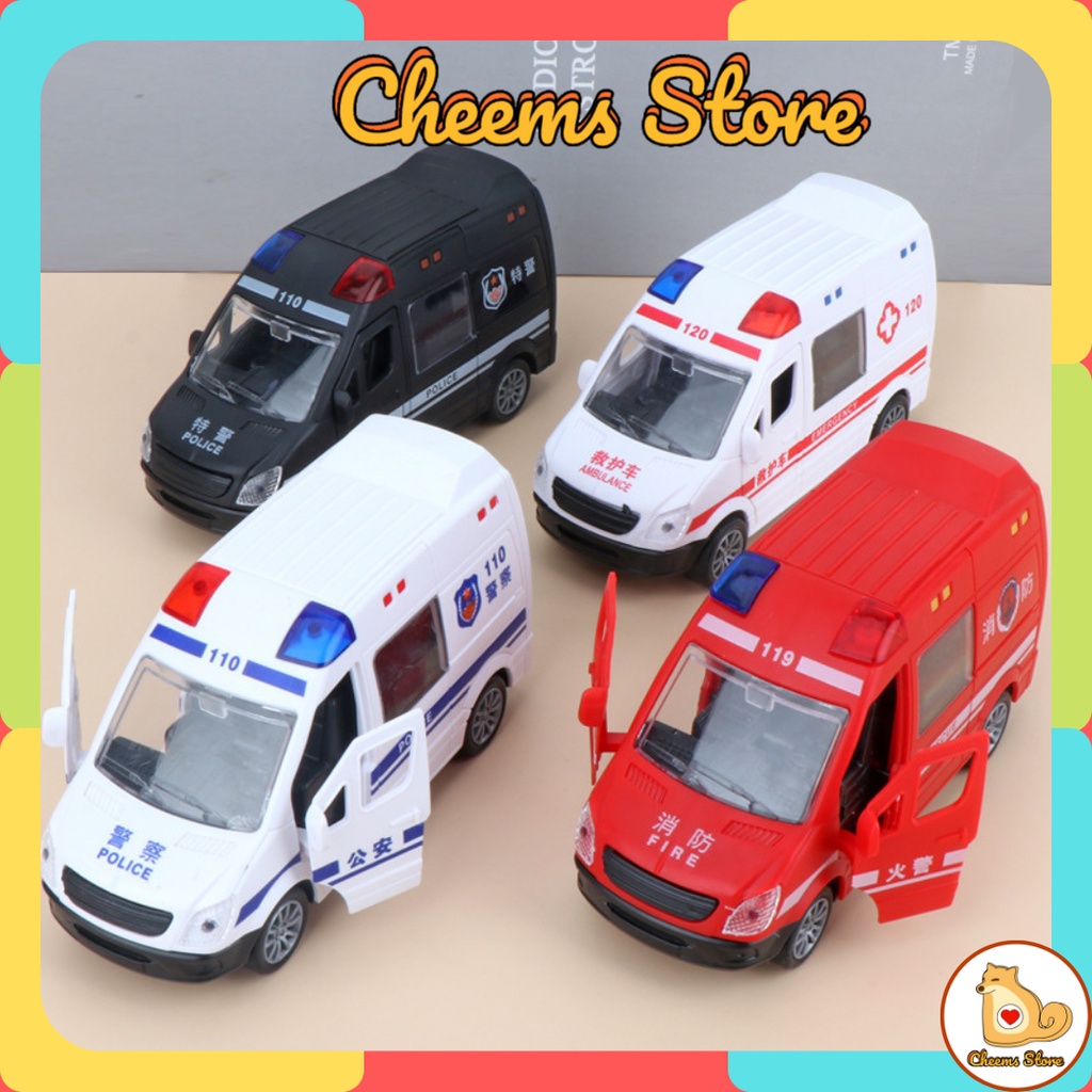 Ô tô đồ chơi cho bé trai xe cứu hỏa, cấp cứu, cảnh sát Cheems Store OT01