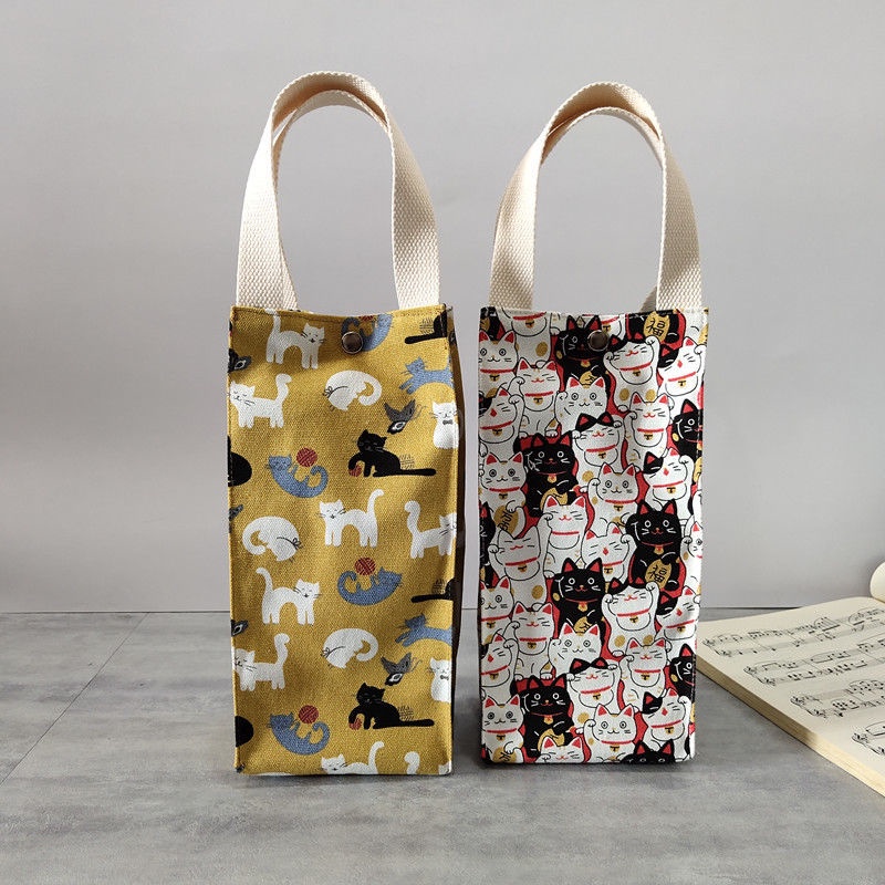 Túi Tote Vải Cotton Siêu Nhẹ In Họa Tiết 8 Kiểu Tùy Chọn
