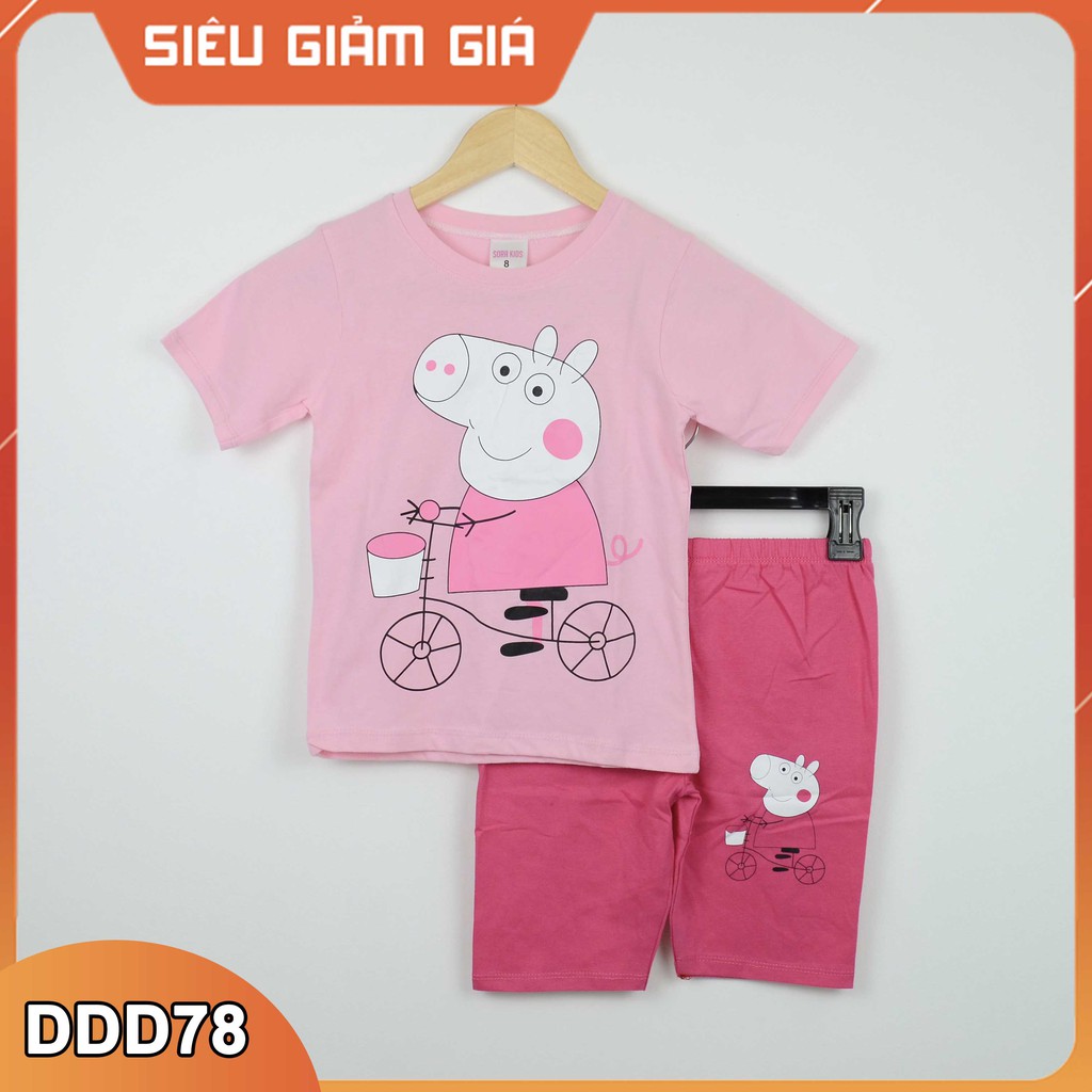 [ cotton 100% ] bộ lửng ngố in hình cô gái cho bé gái 2-10 tuổi Bộ quần áo trẻ em Sorakids chất  Size từ 9 kg - 40 kg B