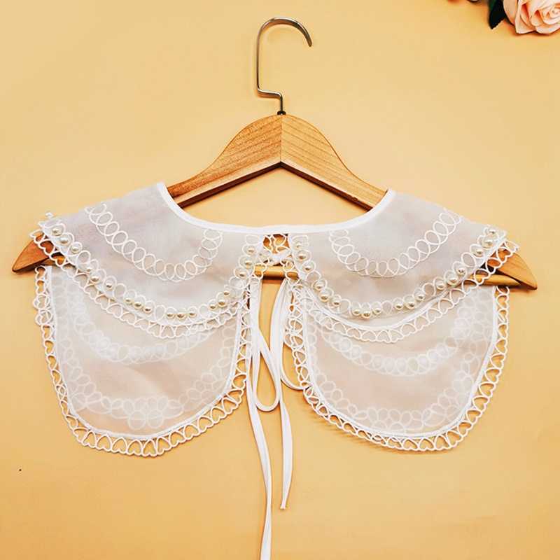 Cổ Áo Giả Thêu Họa Tiết Rỗng Có Thể Tháo Rời Cho Nữ