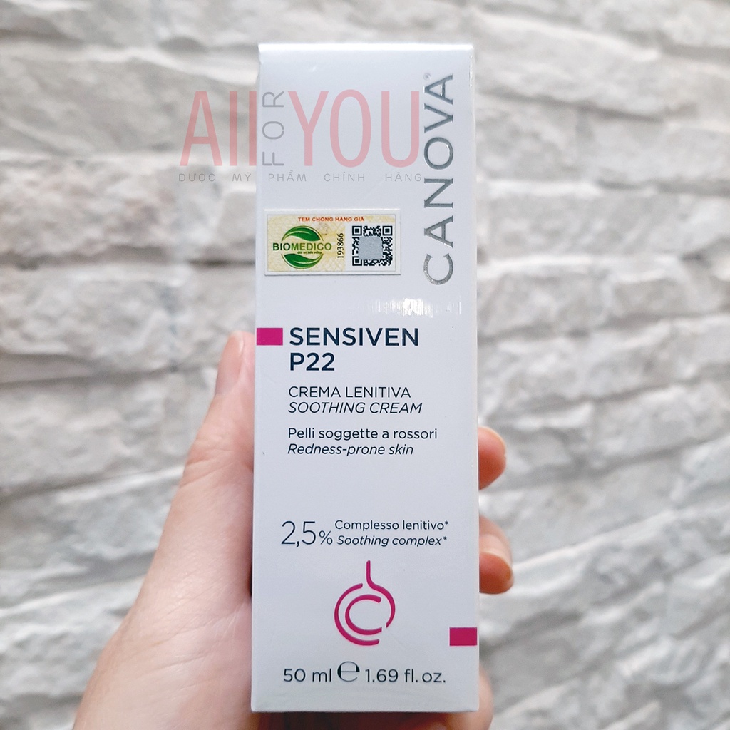CANOVA Sensiven P22 50mL - Kem Làm Dịu Da, Dưỡng Ẩm Dành Cho Da Nhạy Cảm.