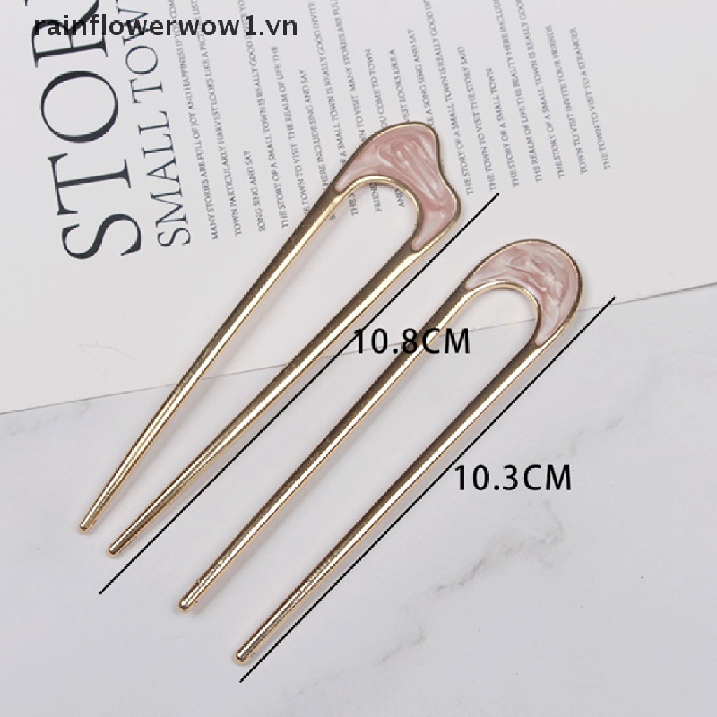 Trâm Cài Tóc Kim Loại Tráng Men Hình Chữ U Thanh Lịch Cho Nữ