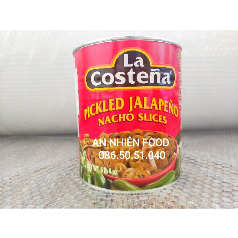 Ớt Ngâm Cắt Lát Nacho Jalapeño Lacostena Mexico hộp 2.75KG