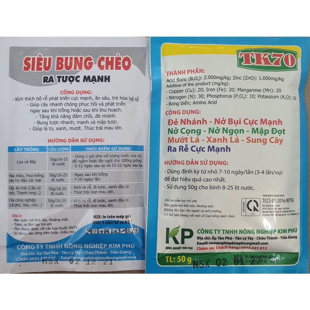Combo phân bón Siêu Bung Chèo Ra Rễ tăng trưởng cây trồng - SBC.TK70