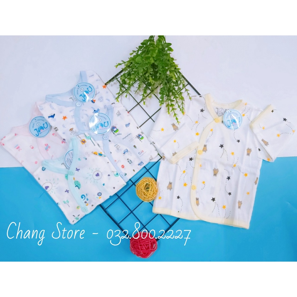 Áo Tay Dài in Họa Tiết Jou Baby,100% Cotton Cao Cấp, Vải Mềm, Thoáng Mát Cho Bé Từ 3-8kg