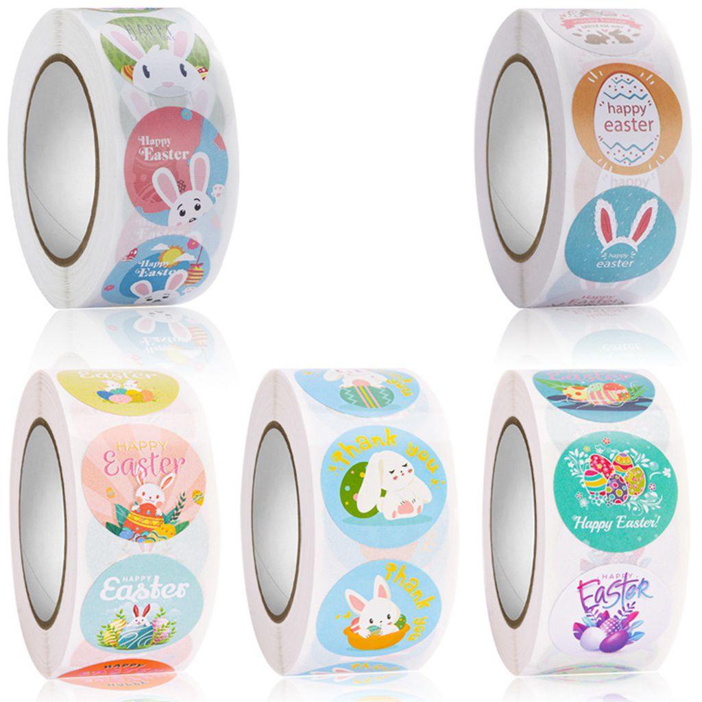 Nhãn Dán Trang Trí Hộp Quà Hình Thỏ Phục Sinh Sáng Tạo