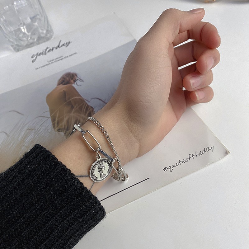 Vòng Tay Hai Lớp Thiết Kế Đơn Giản Thời Trang Theo Phong Cách Âu Mỹ