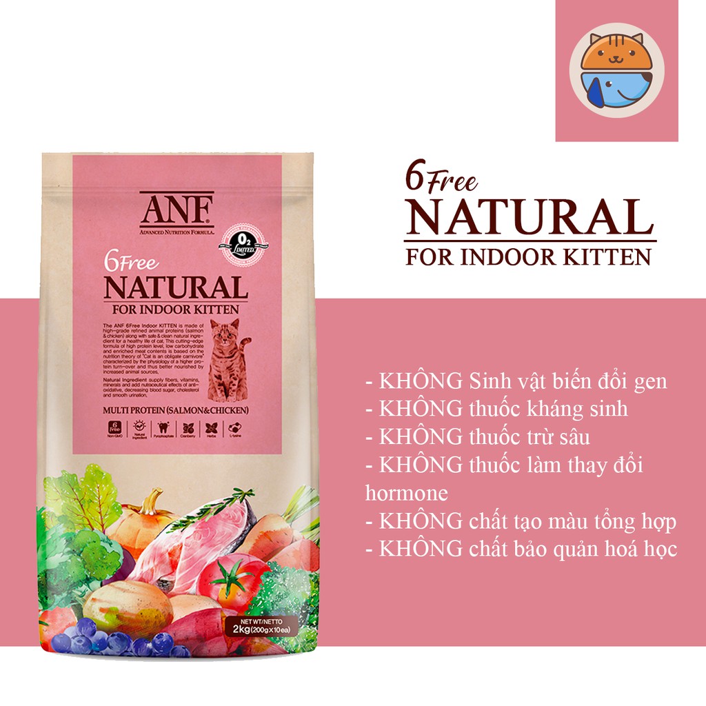 ANF - 6Free - Thức ăn hạt hữu cơ cho mèo con 6kg