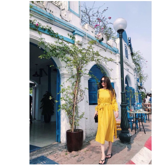 Đầm Vàng kèm dây buộc eo