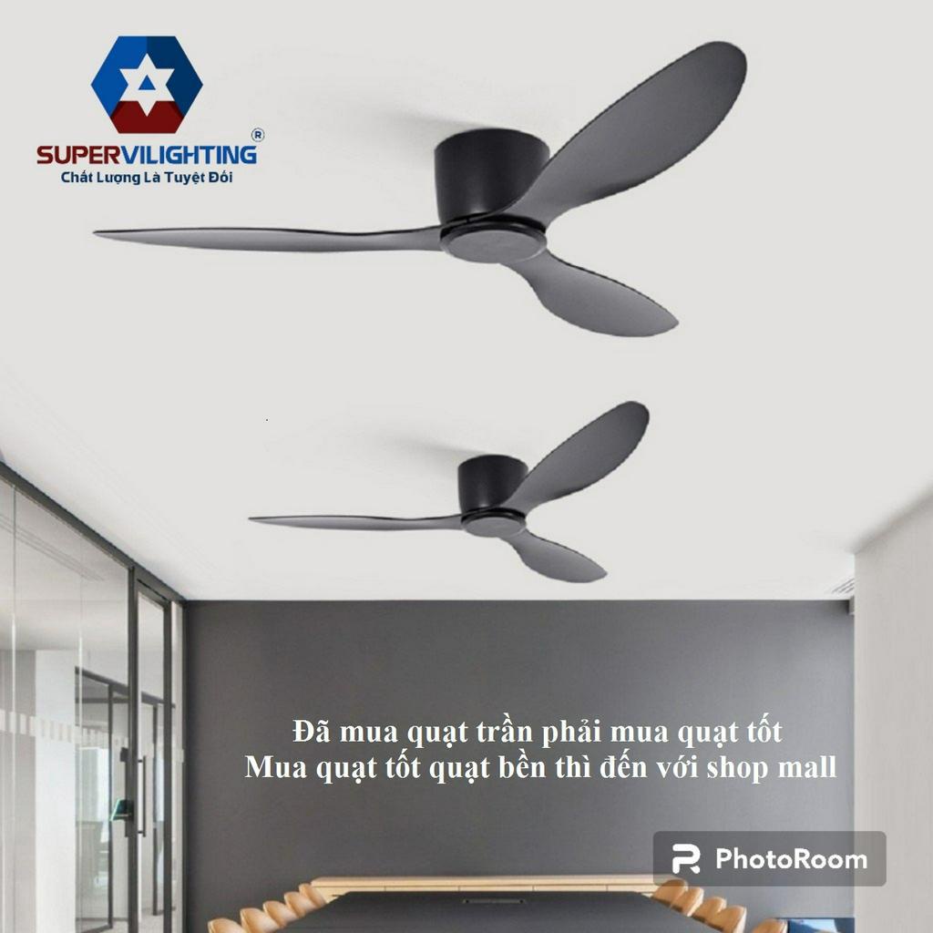 Quạt trần đèn led trang trí nhà cửa chung cư có đèn SuperVilighting QTRAN-416KD Kích thước cánh 1.32m Hàng chính hãng