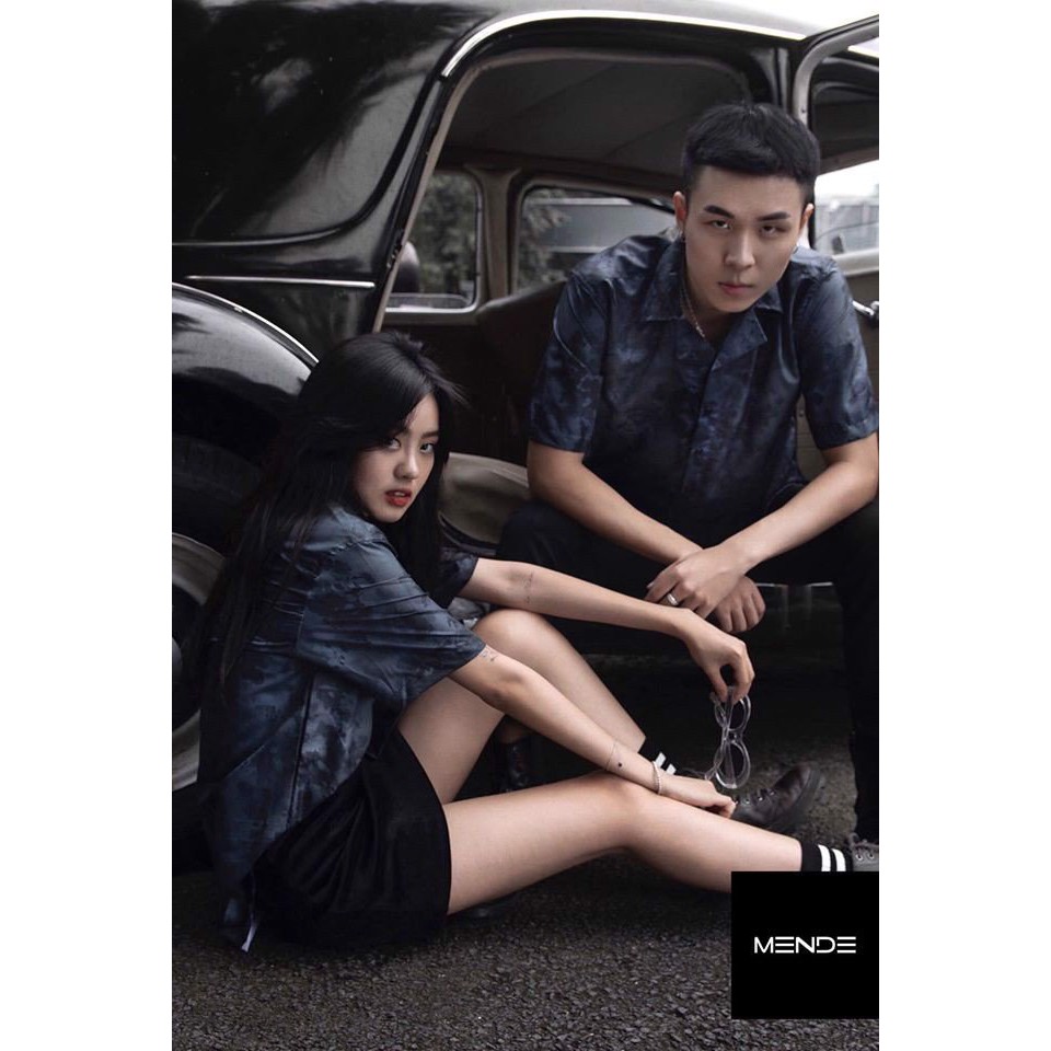 Sơ mi Họa Tiết MENDE Dark Sky Tay Ngắn Cổ Vest Thời Trang Unisex Vải Lụa Chéo | BigBuy360 - bigbuy360.vn