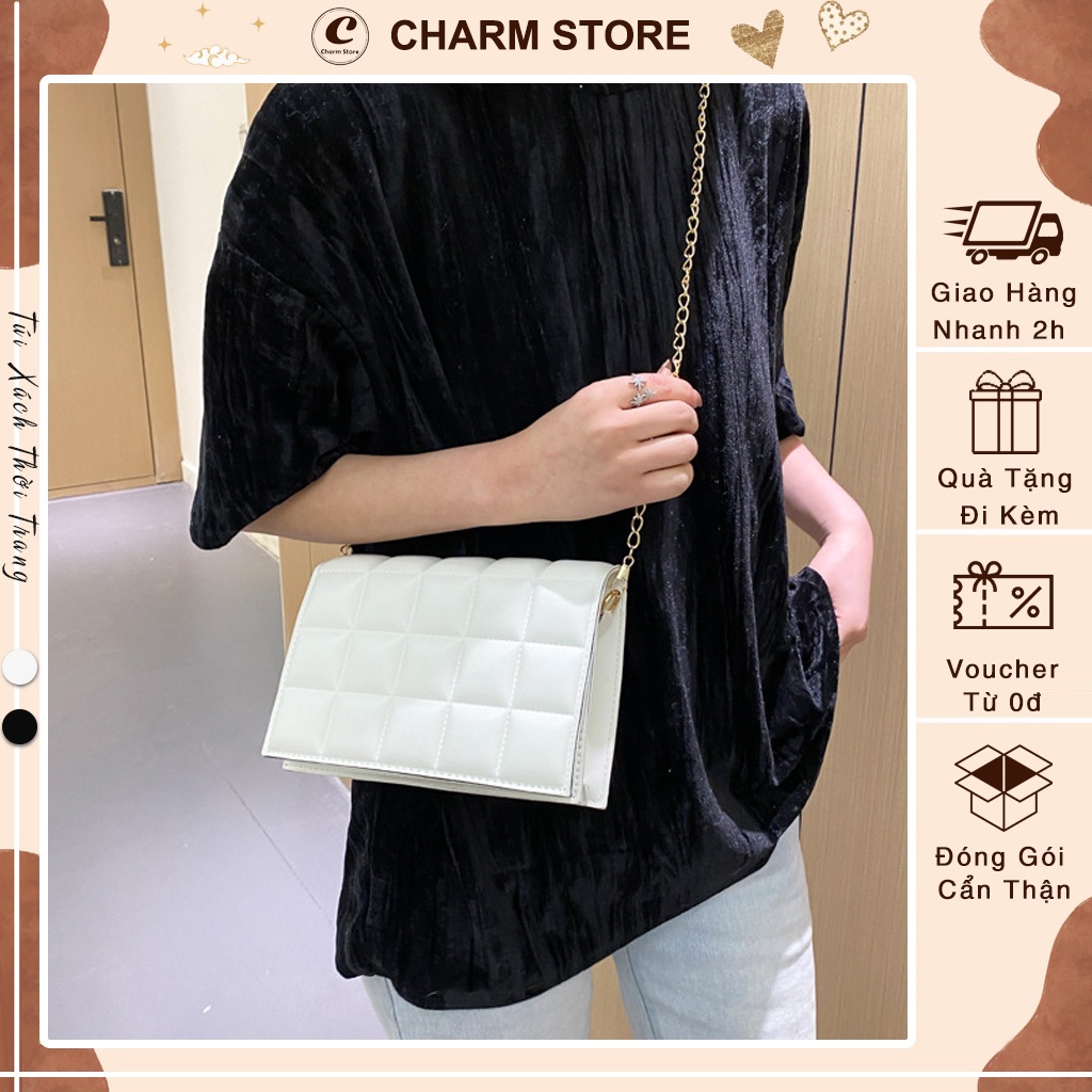 Túi Xách Nữ Đeo Chéo Giá Rẻ Thời Trang Công Sở Có 2 Dây Xích Cá Tính Kiểu Dáng Tiểu Thư CHARM STORE_C.15