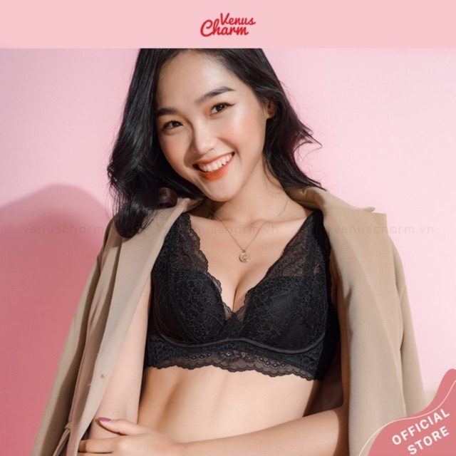 Bộ đồ lót ren không gọng nâng ngực 2cm Venus Charm Y999 với mút êm mềm thoải mái