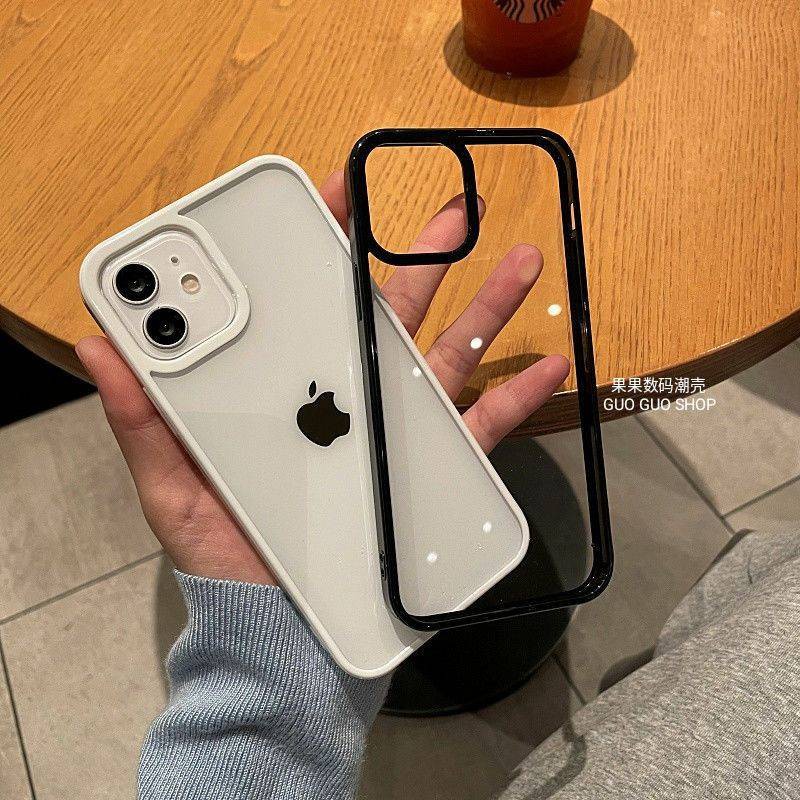 Ốp lưng điện thoại di động siêu mỏng trong suốt chống rơi rớt trí thun ngắn tay | BigBuy360 - bigbuy360.vn