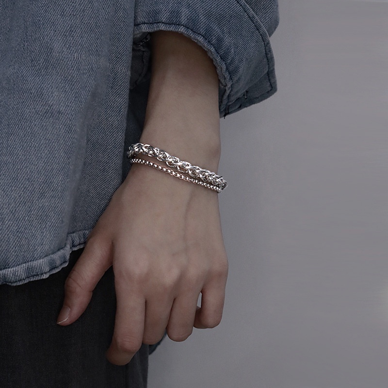 Vòng Đeo Tay Bằng Thép Titan Phong Cách hip hop Thời Trang