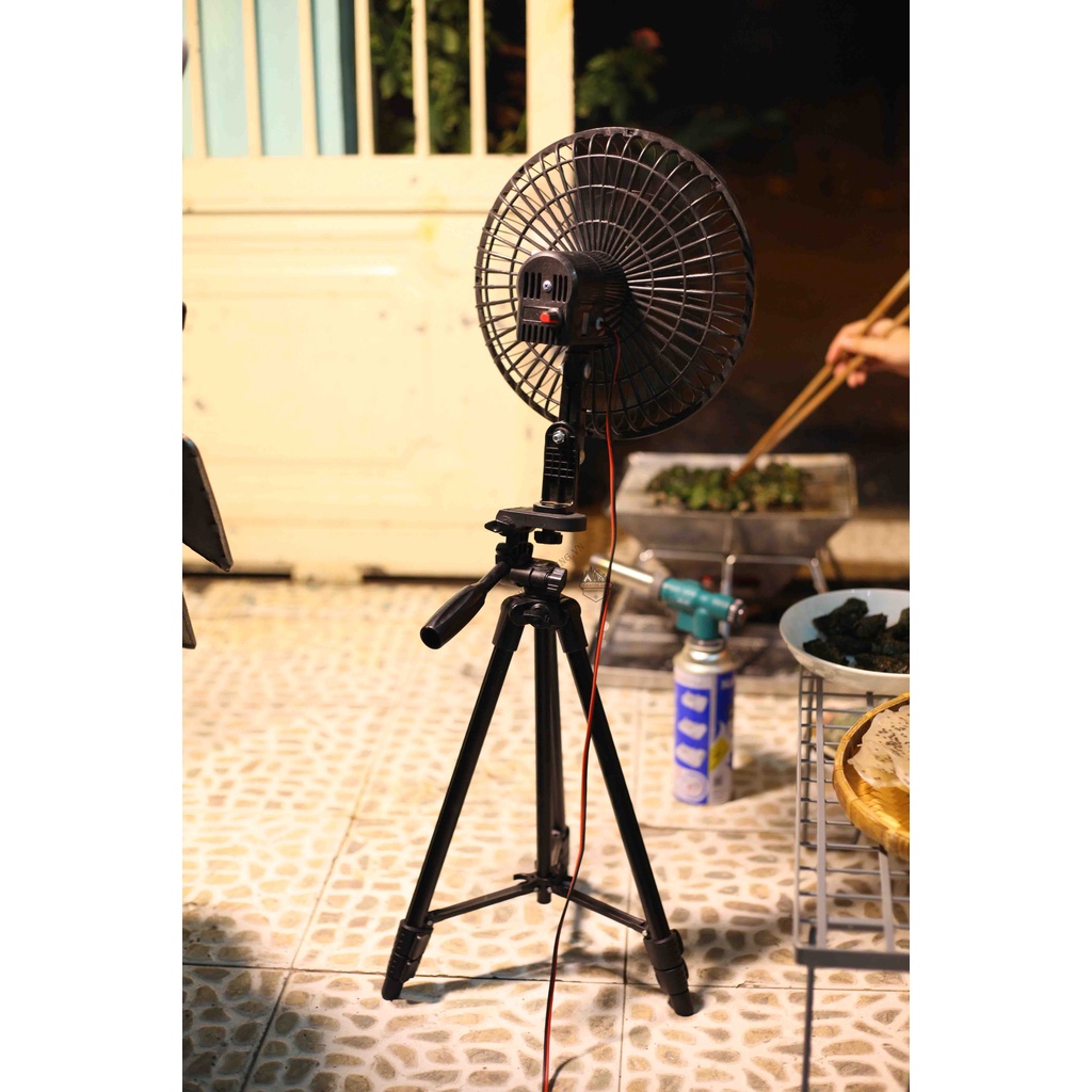 Quạt điện 12v lồng sắt dành cho cắm trại dã ngoại