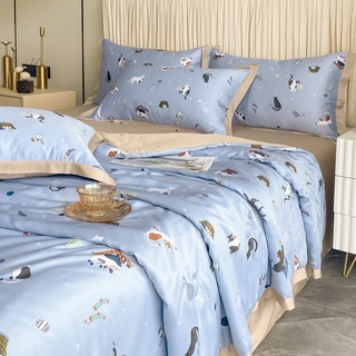 Set chăn ga gối Tencel (chăn chần hè)