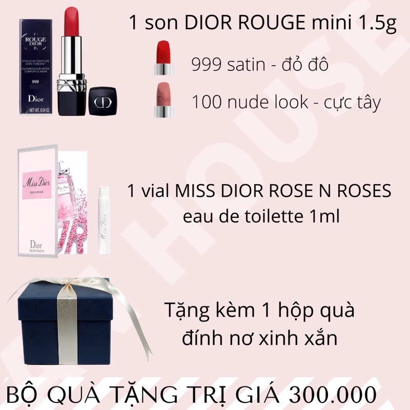 [Chỉ 300k] Set son DIOR mini + hộp quà