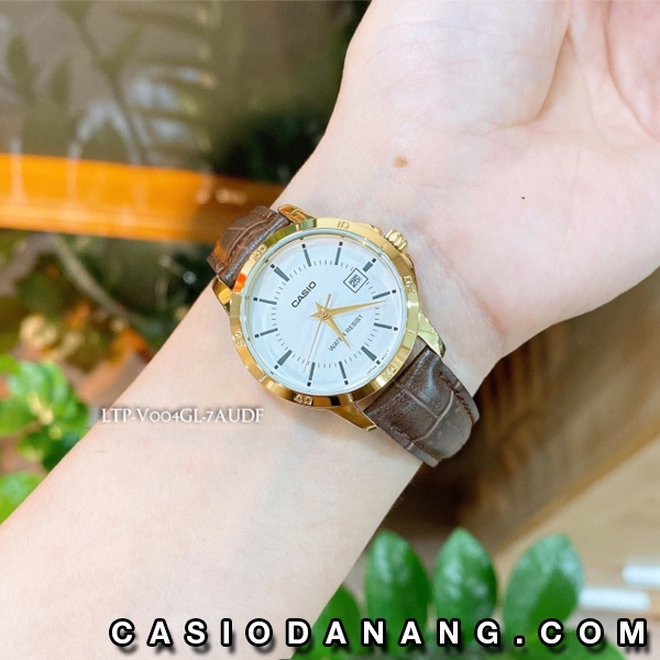 Đồng hồ nữ dây da Casio chính hãng Anh Khuê LTP-V004GL-7AUDF (30mm)
