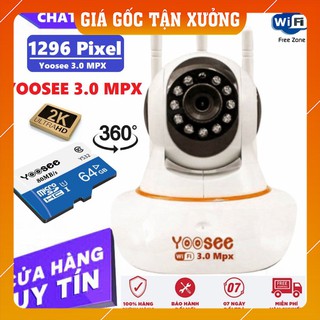 Camera yoosee 3.0 mpx 1296 pixel chính hãng - thẻ nhớ yoosee chính hãng