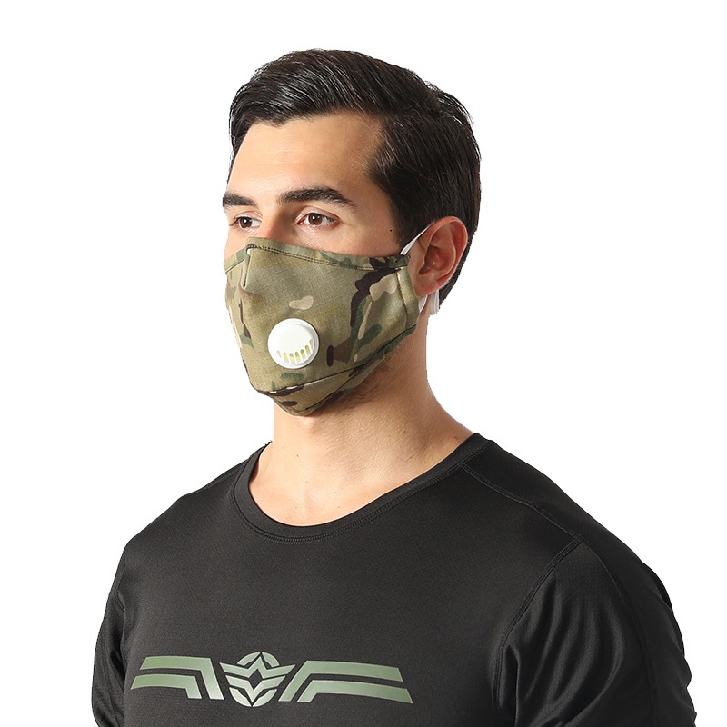 Outdoor Camouflage Cycling Mask Cotton Sports Dustproof Valve Mask