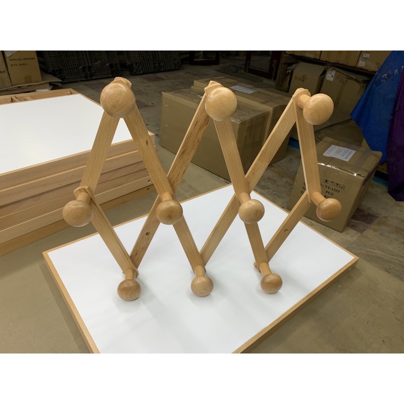 Móc Treo Quần Áo Gỗ Beech 10 Núm Cao Cấp - Đặc  Biệt Loại xếp có thể điều chỉnh chiều ngang dai ngắn tùy ý