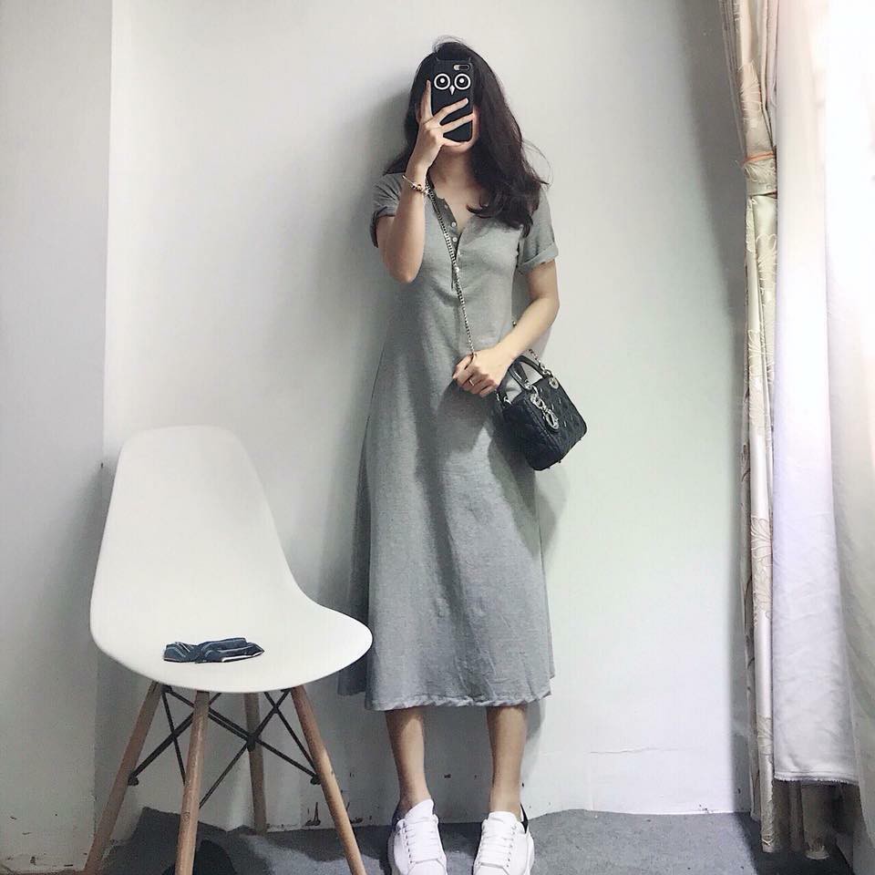 VÁY SUÔNG CỔ TRÒN 5 CÚC NGỰC BASIC GIRL | WebRaoVat - webraovat.net.vn