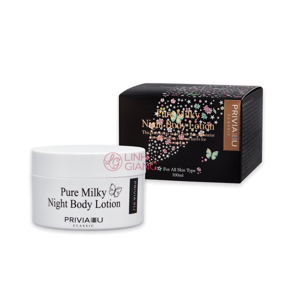 Kem dưỡng thể nâng tông trắng da Privia Pure Milky Night Body Lotion đêm/ Pure Milky White Body Lotion Linh Giang