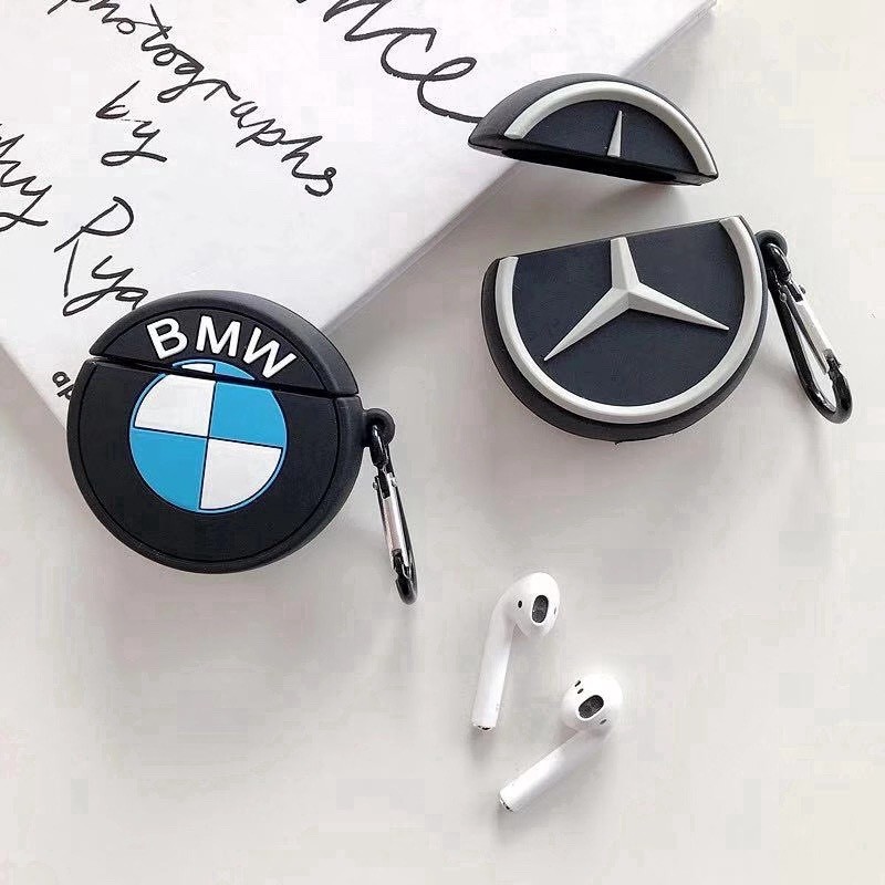 ☘️Tặng kèm móc☘️ Case bao airpod silicon 1 2 biểu tượng Mercedes Benz và BMW - Vỏ bọc đựng tai nghe không dây i11 i12