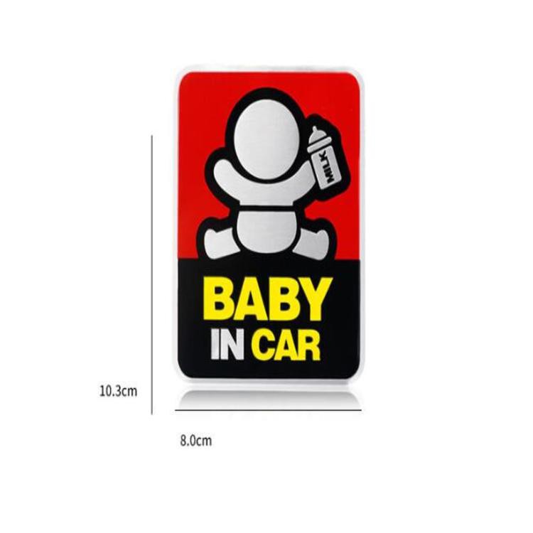 Tem, Decal 3D Hợp Kim cao cấp baby in the car dán đuôi xe ô tô/ Mã sản phẩm H40311