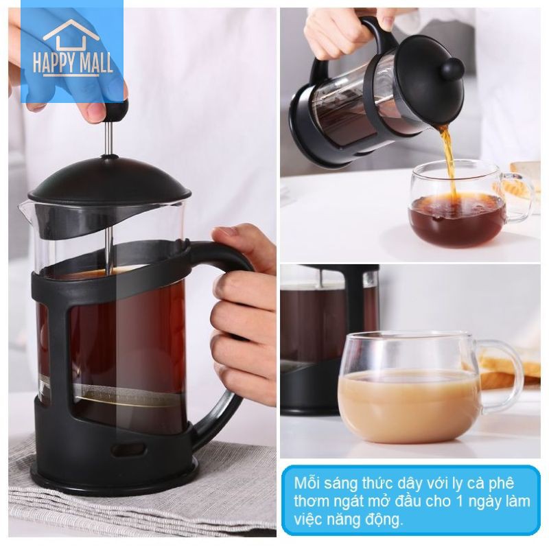 Bình pha cà phê Pháp Lock&Lock French Press bình pha trà dung tích 800ml LLG018 LLG019