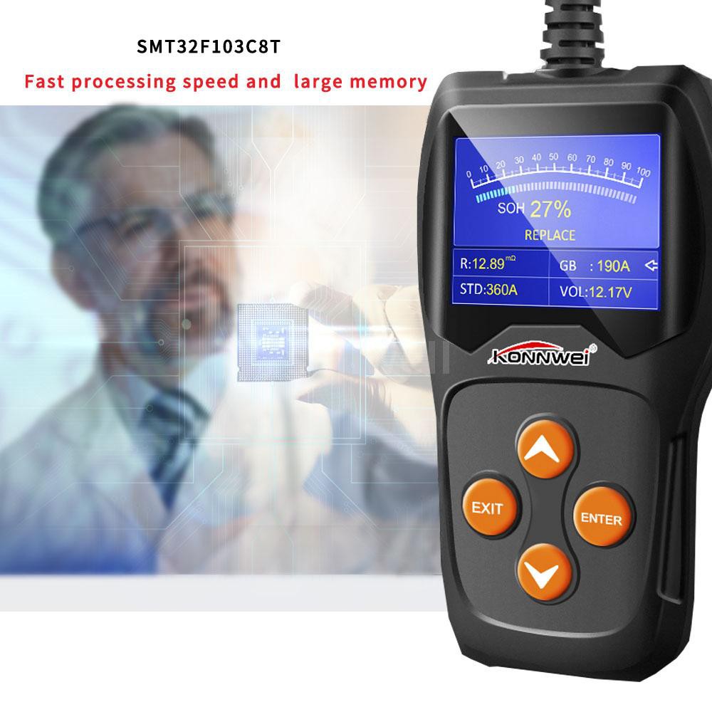 S&W KONNWEI Professional Car Battery Tester  on Cranking System, Charging System 100-2000 CCA 220AH Auto Battery