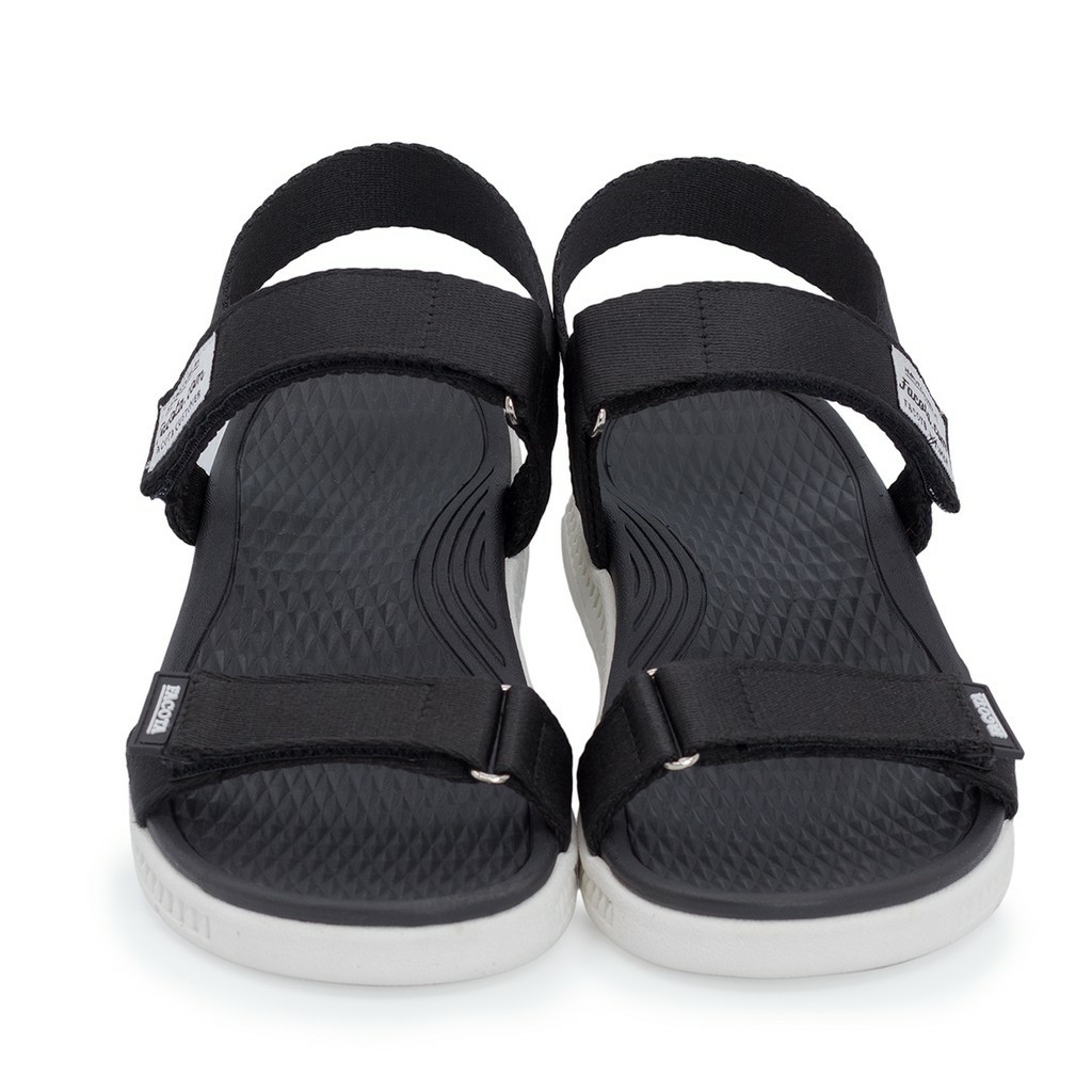 Giày sandal nam nữ FACOTA 2 quai đen đế trắng quai dù, đi học [Freeship]