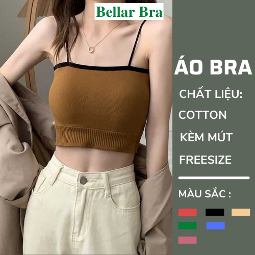 Áo Bra 2 Dây - Bra Nữ Chất Len Mềm Mịn - Áo Ngực Không Gọng Mút Mỏng 7716